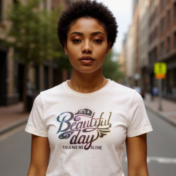 HOT TOPIC BLACK MATTER Beautiful Day to Leave Me Alone Tee M L Humor Graphic - Picture 10 of 10